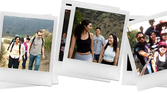 A collage of photos feature past Bitan Lab members.