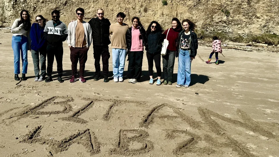 Bitan lab members on the beach at Carpinteria, CA