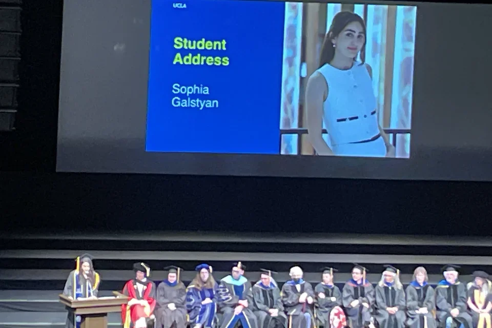 Sophia delivering the commencement speech at NSIDP graduation