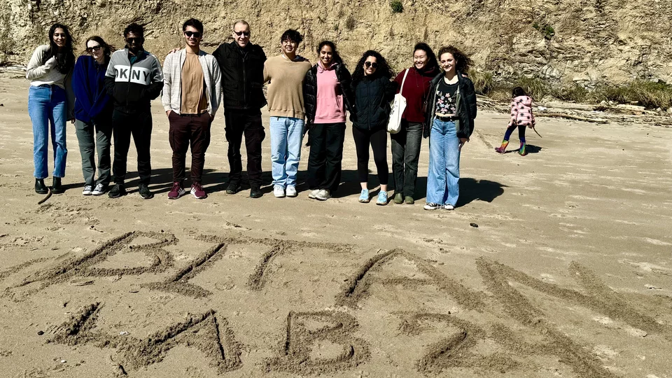 Bitan lab members on the beach at Carpinteria, CA